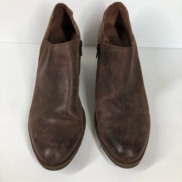 Korks by Kork-Ease Raynor Leather Ankle Booties Brown Zippers 10 Q43106 - Picture 2 of 10
